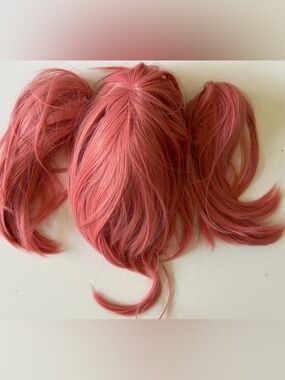 Fashion Pink Synthetic Wig with Playful Pigtails
